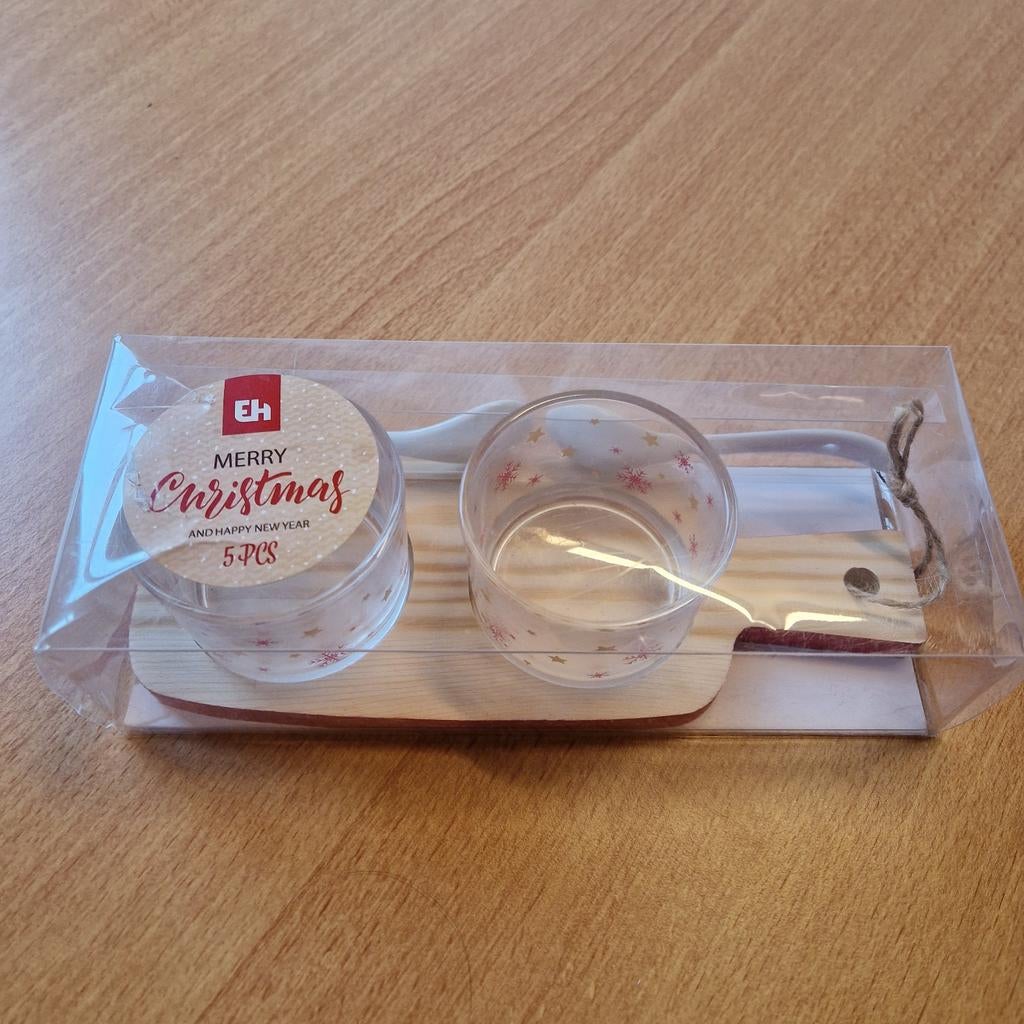 Leuke kerst serveerset - nieuw in verpakking!, Ophalen of Verzenden, Nieuw, Hout, Los bestek