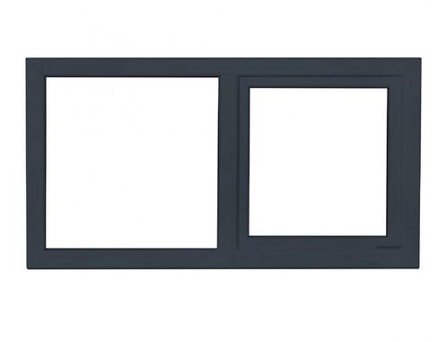 Kunststof kozijn Draaikiep vast antraciet DIVERSE MATEN, Doe-het-zelf en Verbouw, Kozijnen en Schuifpuien, Nieuw, Kunststof, Inclusief glas