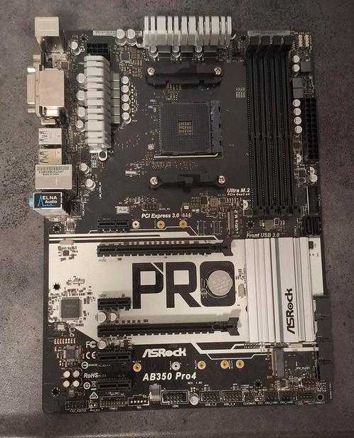 Asrock AB350 Pro4 AM4, Computers en Software, Moederborden, Zo goed als nieuw, DDR4, Ophalen of Verzenden