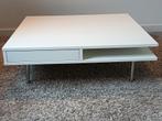 Witte vierkante salontafel, 95x95x30, 2 lades, zeer stevig, Huis en Inrichting, 50 tot 100 cm, Minder dan 50 cm, Gebruikt, Rechthoekig