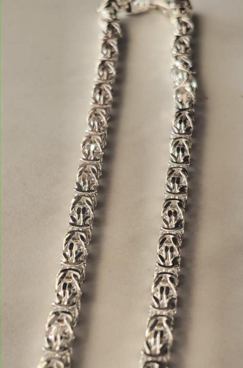 Mooie koningsketting zilver 925 massief 4.3mm Italiaans, Sieraden, Tassen en Uiterlijk, Kettingen, Nieuw, Zilver, Zilver, Ophalen of Verzenden