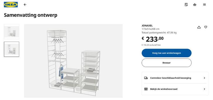 JONAXEL Kleding / Stelling kast, Huis en Inrichting, Kasten | Stellingkasten, Zo goed als nieuw, Ophalen