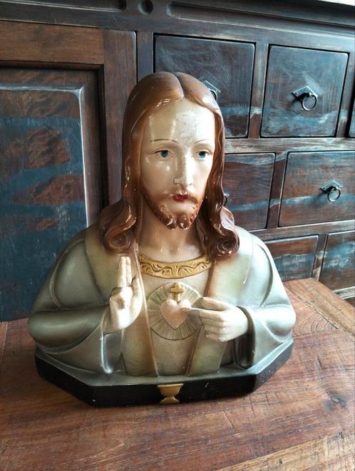 Borstbeeld Jezus Christus gips
Religie Religieuze, Antiek en Kunst, Antiek | Religie, Ophalen of Verzenden
