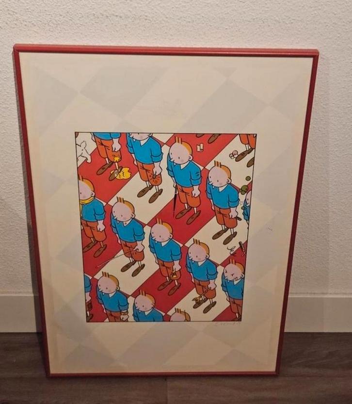 Kuifje Zeefdruk - Emmanuel "Exem" Excoffier 1997, Antiek en Kunst, Kunst | Litho's en Zeefdrukken, Ophalen