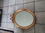 Ovale gouden strik spiegel, Ophalen of Verzenden, Ovaal, Minder dan 50 cm, Minder dan 100 cm