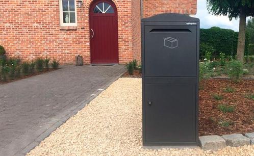 Pakketbrievenbus Frontbox, Hoge kwaliteit - 1.0 mm dik staal, Tuin en Terras, Brievenbussen, Nieuw, Staande brievenbus, Staal
