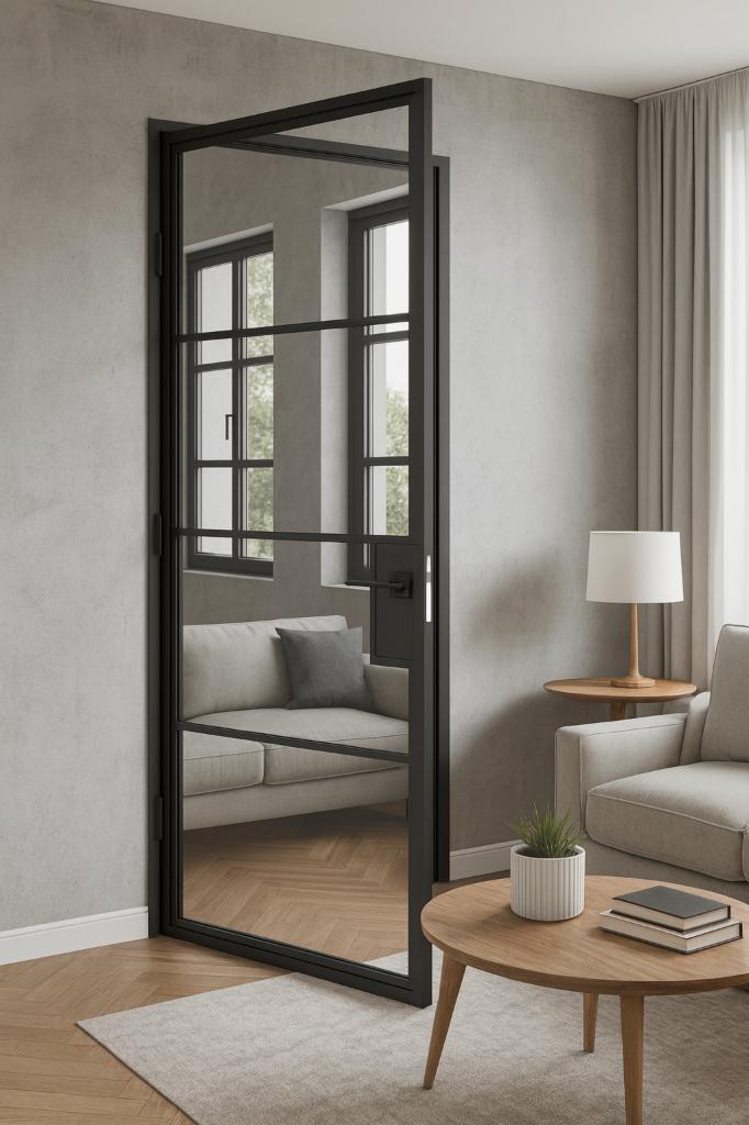 Stalen scharnierdeur incl Kozijn opruiming – €300-.  NIEUW!!, Doe-het-zelf en Verbouw, Deuren en Horren, Nieuw, Binnendeur, 215 cm of meer