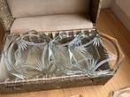 Vintage kristal glazen onderzetters in originele doos, Ophalen of Verzenden
