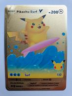 Surfing Pikachu V Celebrations 25th anniversary Metal Card, Hobby en Vrije tijd, Verzamelkaartspellen | Pokémon, Ophalen of Verzenden