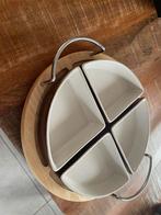 Hapjesschaal, Ophalen of Verzenden, Zo goed als nieuw, Rond, Hout