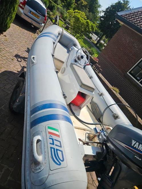 Rubberboot 4 meter yamaha 9.9 pk, Watersport en Boten, Rubberboten, Gebruikt, Overige materialen, Minder dan 70 pk, Benzine, Ophalen
