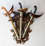 Nieuwe Blawong Muurbeugel Voor 3 Keris Of Tombak BW02, Antiek en Kunst, Kunst | Niet-Westerse kunst, Verzenden