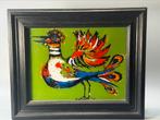 vintage schilderij op glas., Ophalen of Verzenden