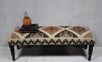 Landelijk Oosters Kelim Bankje Stoere Hocker Sofa Kleurrijk, Minder dan 75 cm, Bohemian Landelijk Vintage Look Uniek Kleurrijk Sober Stoer Puur
