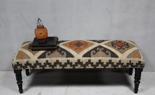 Landelijk Oosters Kelim Bankje Stoere Hocker Sofa Kleurrijk, Huis en Inrichting, Banken | Sofa's en Chaises Longues, Nieuw, Tweepersoons