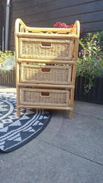 3 laden kastje bamboo rotan vintage, Huis en Inrichting, Kasten | Ladekasten, Ophalen, Gebruikt, Vintage, 50 tot 100 cm