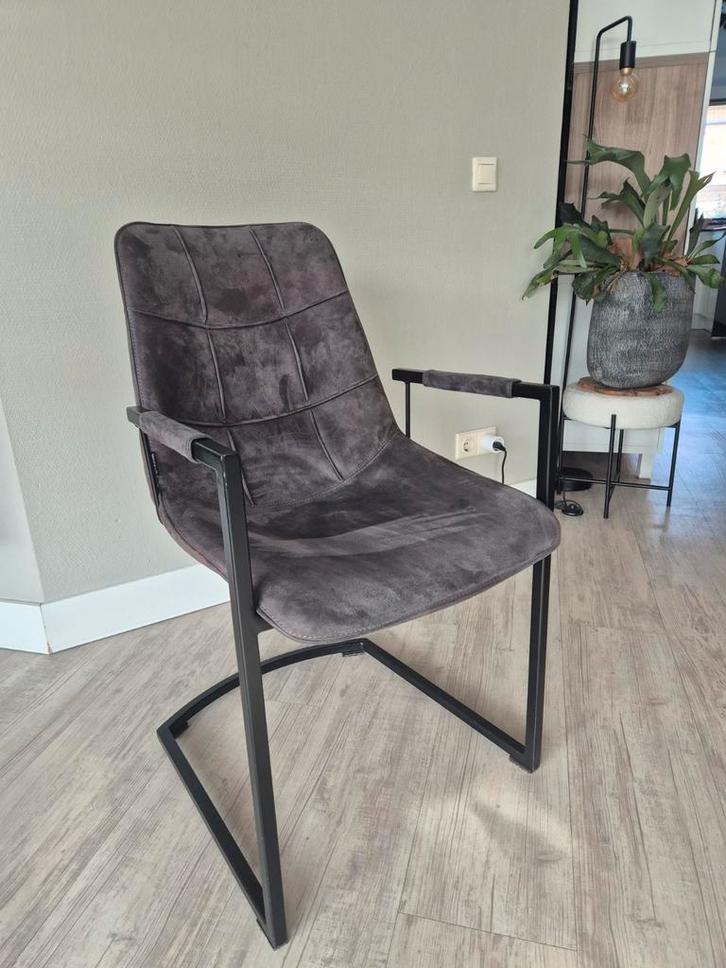 MXSOFA  eetkamerstoelen met armleuningen, Huis en Inrichting, Stoelen, Gebruikt, Metaal, Stof, Ophalen