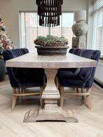 Kloostertafel met 6 landelijke sjieke richmond stoelen.!, Ophalen of Verzenden, Zo goed als nieuw