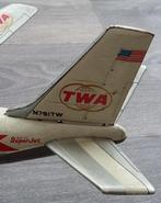 Jaren 60 Grote Blikken Blik TWA Boeing Vliegtuig Jumbo Jet, Antiek en Kunst, Ophalen of Verzenden