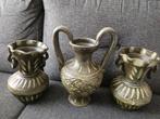 Oude aardewerk vazenset, Antiek en Kunst, Antiek | Vazen, Ophalen of Verzenden