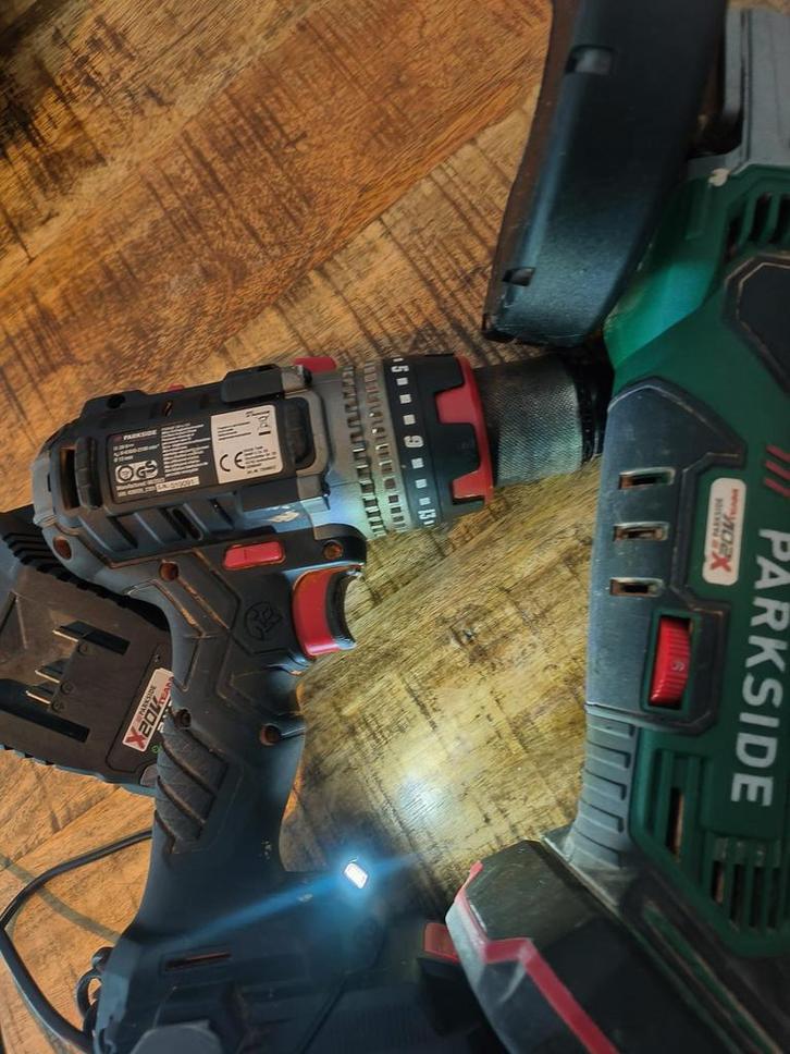 Parkside Accu Boormachine & Slijptol Set, Doe-het-zelf en Verbouw, Gereedschap | Boormachines, Gebruikt, Boor- en Schroefmachine