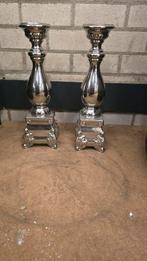 Zilverkleurige Kandelaars - Set van 2, Ophalen of Verzenden