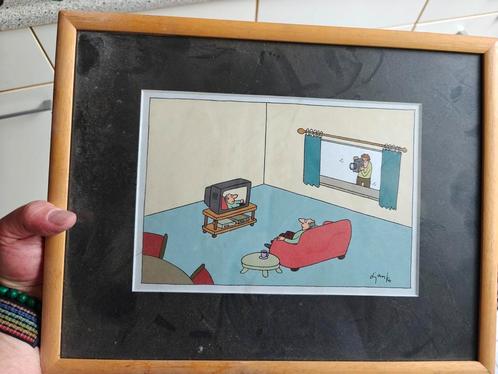 Djanko Cartoon - Origineel Ingelijst, Antiek en Kunst, Kunst | Tekeningen en Foto's, Ophalen