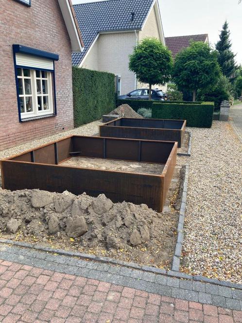 Cortenstalen plantenbakken, Tuin en Terras, Bloembakken en Plantenbakken, Nieuw, Metaal, Tuin, Minder dan 60 cm, Rond, Verzenden