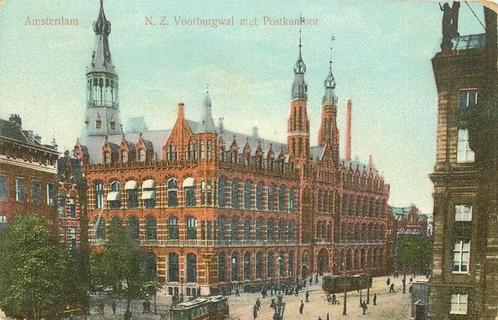 (304-231-001) Amsterdam NZ Voorburgwal met Postkantoor, Verzamelen, Ansichtkaarten | Nederland, Noord-Holland, Verzenden
