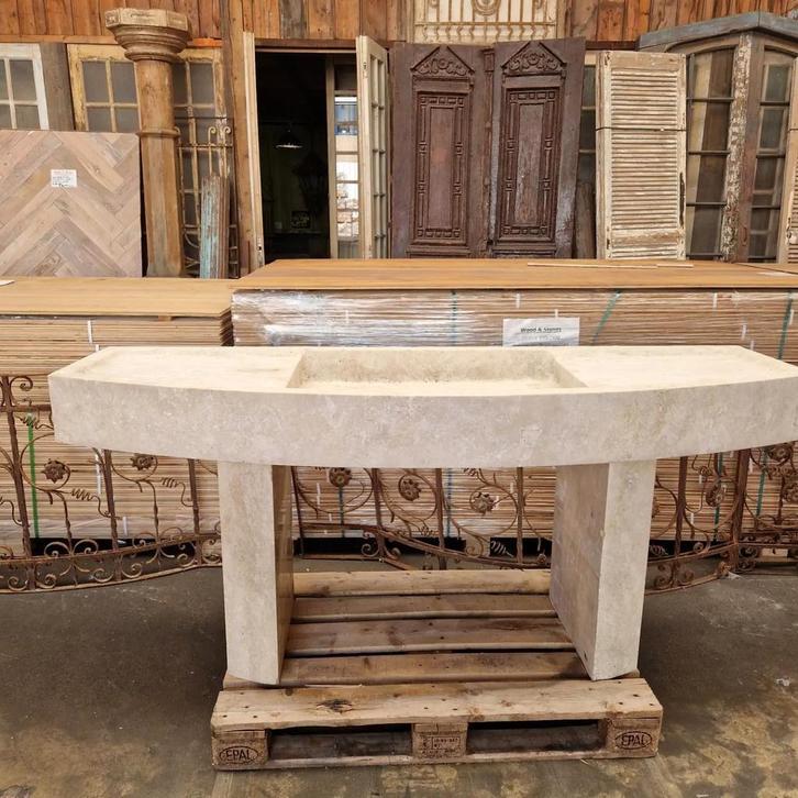 Luxe Travertin massieve natuursteen wastafels badkamermeubel, Huis en Inrichting, Badkamer | Badkamermeubels, Nieuw, Minder dan 100 cm