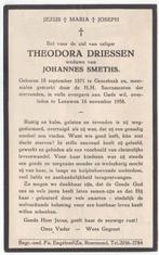 Theodora Driessen 1871 Groesbeek + 1958 Leeuwen, 87 jaar, Verzenden