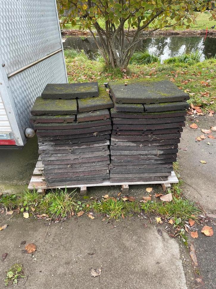 Rubberen tegels 50x50, Tuin en Terras, Tegels en Klinkers, Gebruikt, Terrastegels, Rubber, 5 tot 10 m², Ophalen