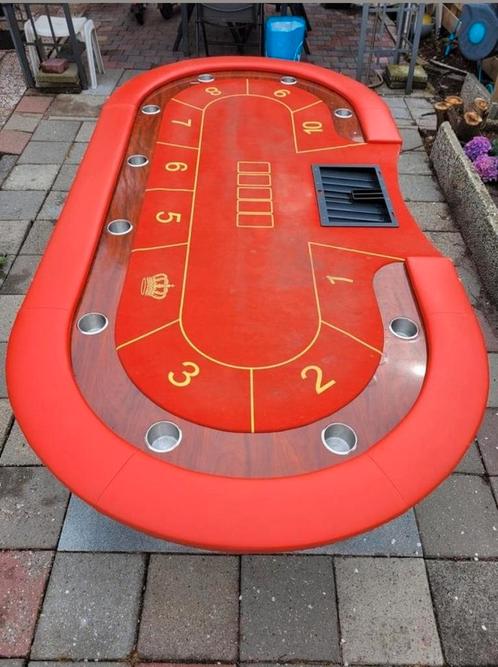 Luxe pokertafel met houten poten! Een unieke stevige tafel!, Hobby en Vrije tijd, Gezelschapsspellen | Kaartspellen, Gebruikt