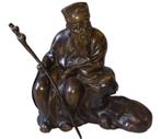 bronzen Japanse wijze man., Antiek en Kunst, Kunst | Beelden en Houtsnijwerken, Ophalen of Verzenden