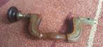 Antieke handboor hout / messing, Ophalen of Verzenden