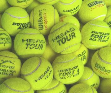 60 gebruikte tennisballen voor 10 euro beschikbaar voor biedingen