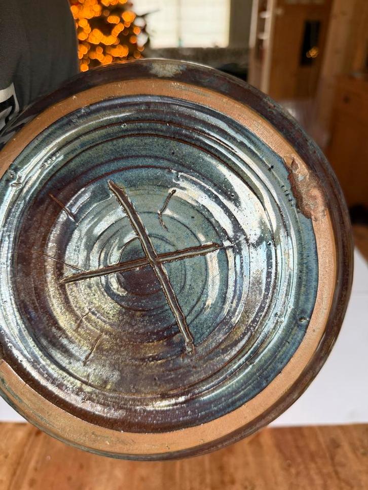 Handgemaakte keramische vaas studio keramiek  jaren 50/60, Antiek en Kunst, Antiek | Vazen, Ophalen of Verzenden