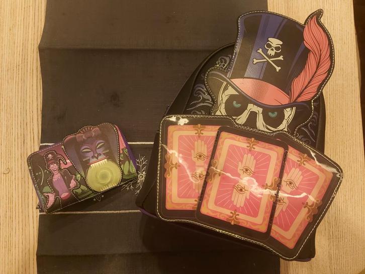 Loungefly Disney Dr. Facilier Rugtas + Portemonnee, Sieraden, Tassen en Uiterlijk, Tassen | Damestassen, Nieuw, Handtas, Zwart