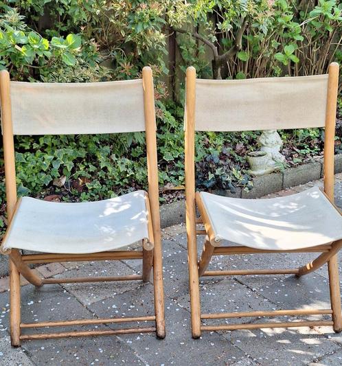 Twee vintage Scandinavische klapstoelen €35 per stuk, Tuin en Terras, Tuinstoelen, Gebruikt, Ophalen