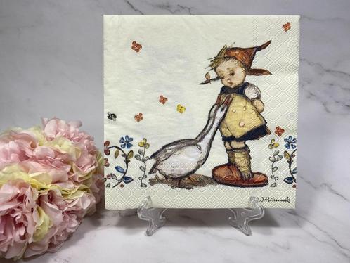 Ambiente knutsel servetten Hummel meisje en ganzen nr 438, Hobby en Vrije tijd, Knutselen, Nieuw, Materiaal, Ophalen of Verzenden