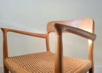 Vintage armstoel van Niels Otto Moller, model 56, Huis en Inrichting, Stoelen, Ophalen, Riet of Rotan, Gebruikt, Bruin