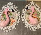 Set van 2 pluche flamingo hoofden voor aan de muur, Kinderen en Baby's, Kinderkamer | Inrichting en Decoratie, Verzenden, Zo goed als nieuw