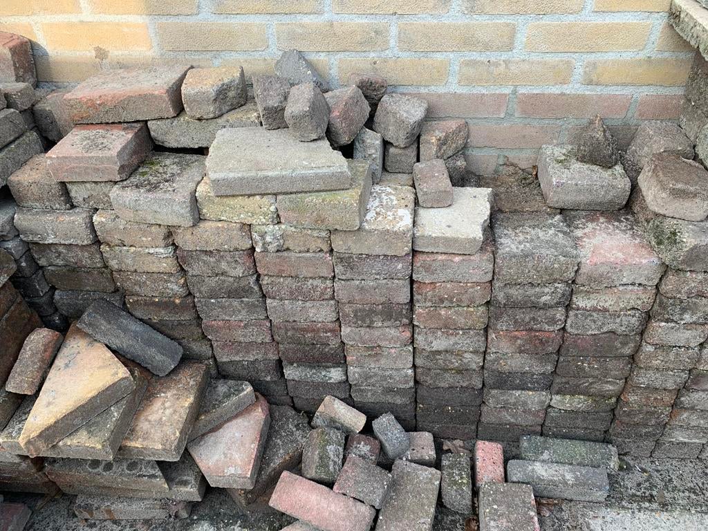 HalveStoeptegels, 10x10 en 14x14 koppelstenen, moet snel weg, Ophalen, Gebruikt, Terrastegels