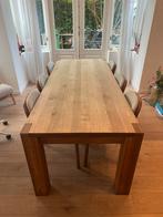 Massief houten eettafel - 220x90cm, Huis en Inrichting, Tafels | Eettafels, Ophalen, Gebruikt, Eikenhout, 200 cm of meer