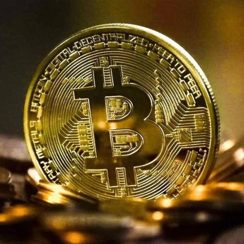 Gold Bitcoin Commemorative Round Collectors Coin, Postzegels en Munten, Penningen en Medailles, Overige materialen, Ophalen of Verzenden