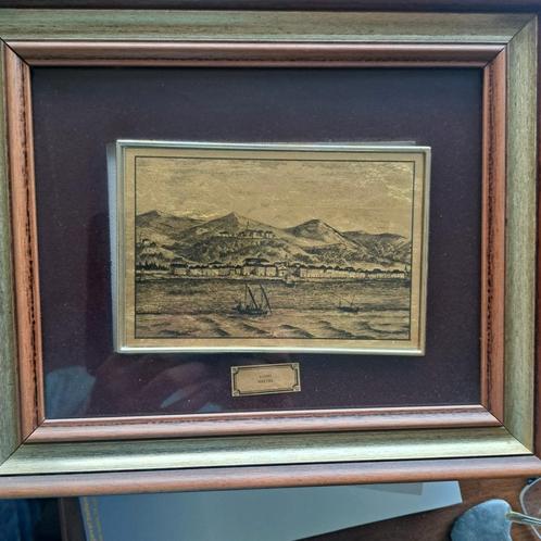 Vintage Prent Diano Marina, Italië, Antiek en Kunst, Kunst | Etsen en Gravures, Ophalen of Verzenden