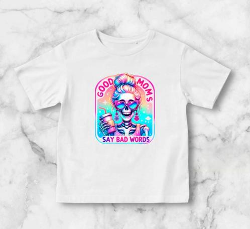 Nieuw bedrukt t-shirt ‘good moms’, Kleding | Dames, T-shirts, Nieuw, Maat 38/40 (M), Wit, Korte mouw, Ophalen of Verzenden