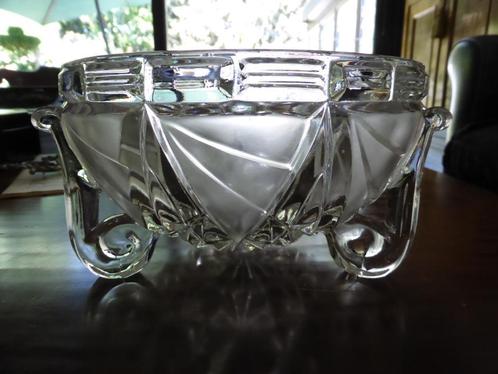 Aparte ART DECO schaal coupe / origineel Libochovice gla, Antiek en Kunst, Antiek | Glas en Kristal, Ophalen of Verzenden