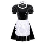 French maid kostuum sexy huishoudster lingerie wetlook jurk, Verzenden, Maat 46/48 (XL) of groter, Nieuw, Overige thema's