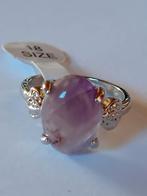 Zilveren ring met echt amethyst paarse edelsteen, Verzenden, Nieuw, Zilver, Pandora